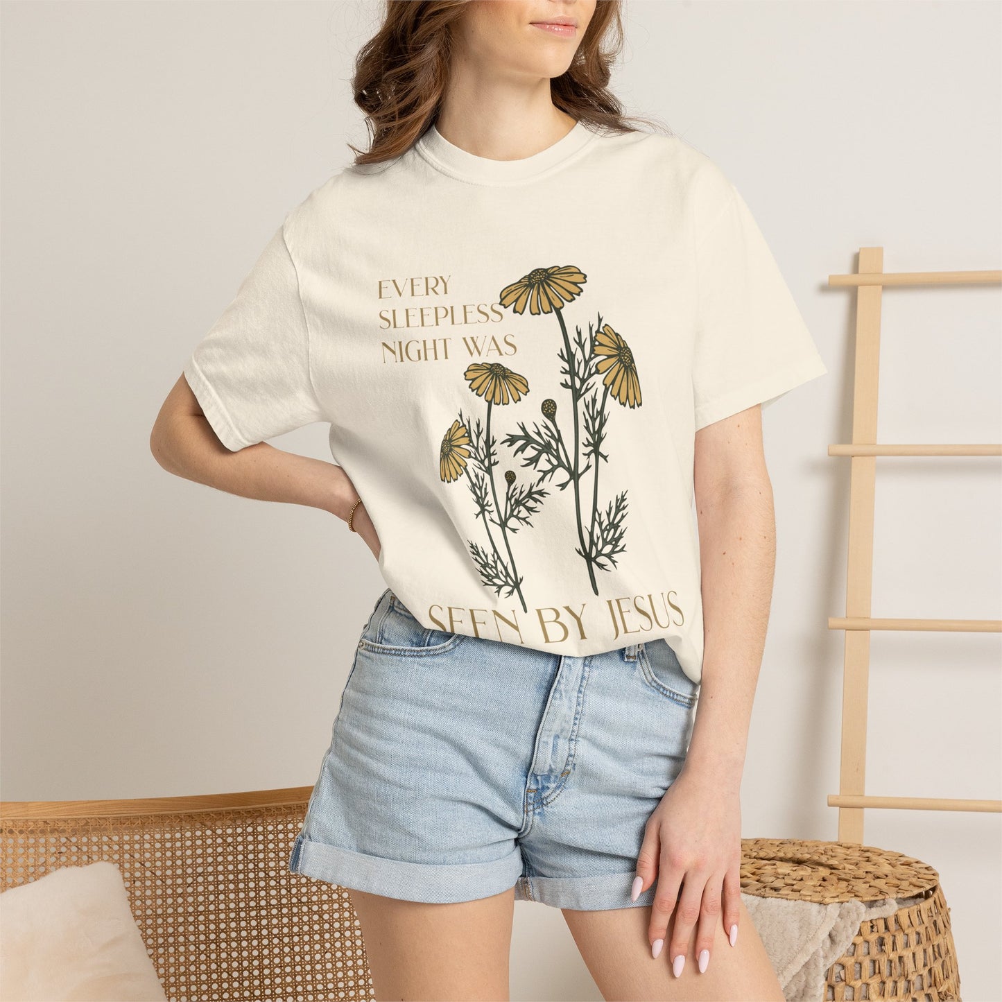 Every Sleepless Night Was Seen By Jesus Comfort Color Tee