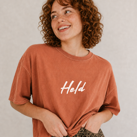 Held Isaiah 41:10 Tee | Comfort Colors Christian Mom Shirt