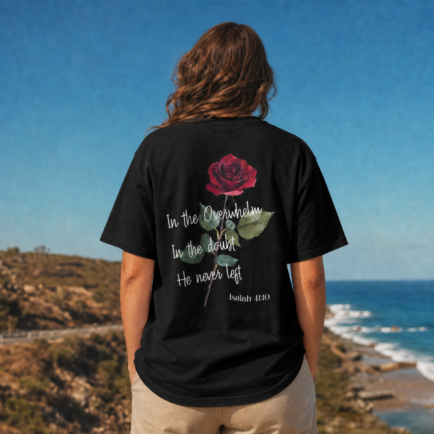 Lord Stayed Christian Comfort Color T-Shirt | Isaiah 41:10 Faith Tee