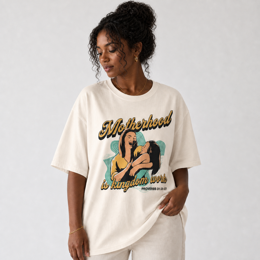 Motherhood Is Kingdom Work Retro Comfort Color Tee