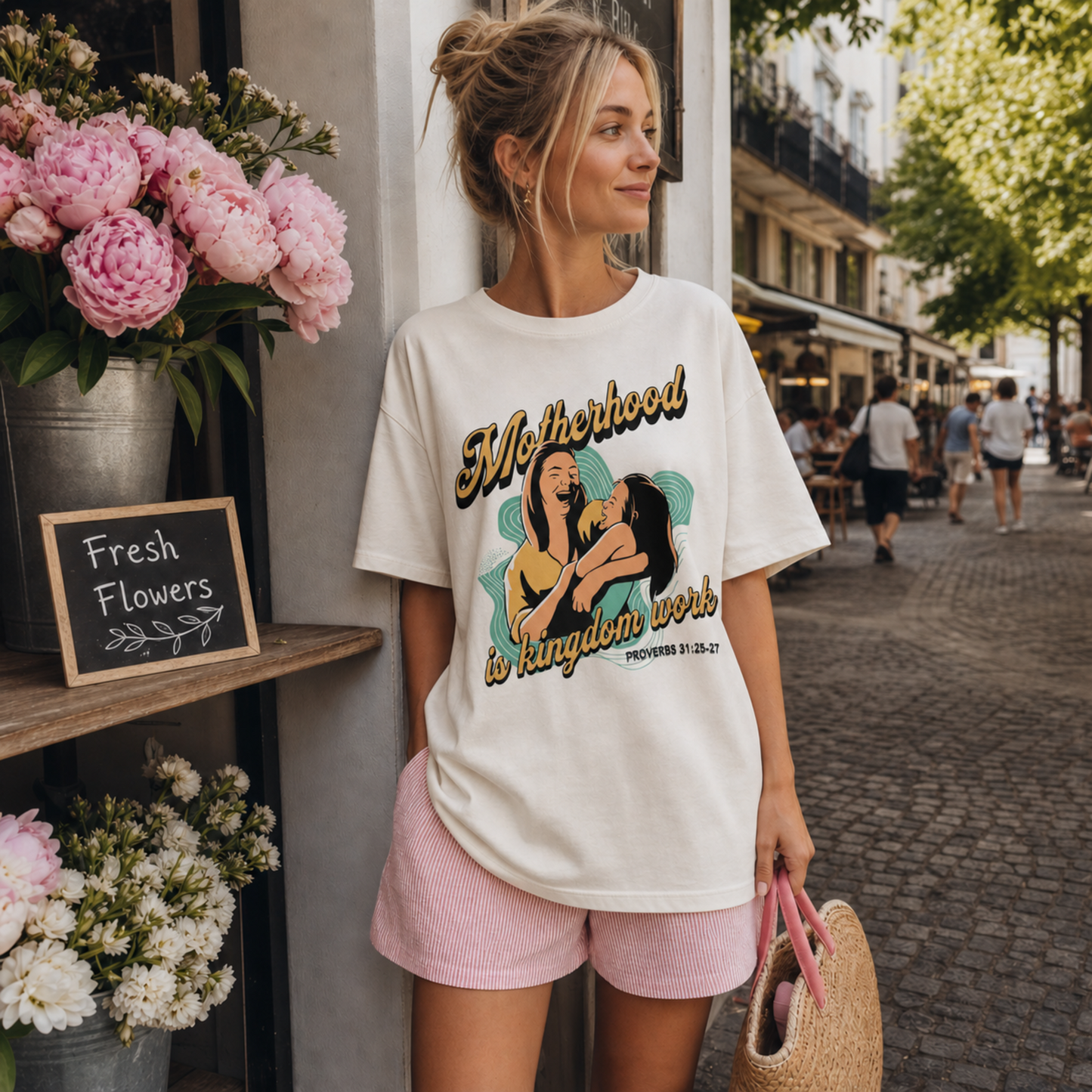 Motherhood Is Kingdom Work Retro Comfort Color Tee