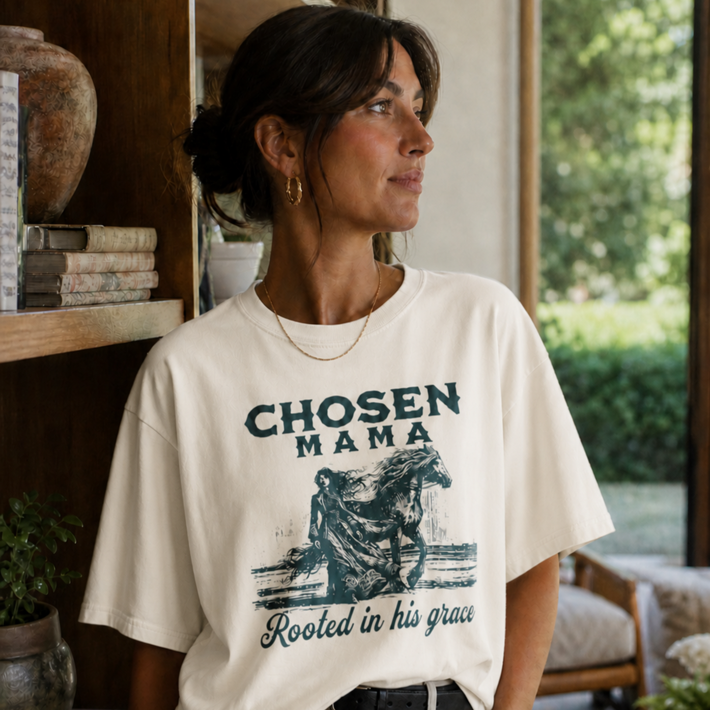 Chosen Mama Rooted In His Grace Western Comfort Color Tee