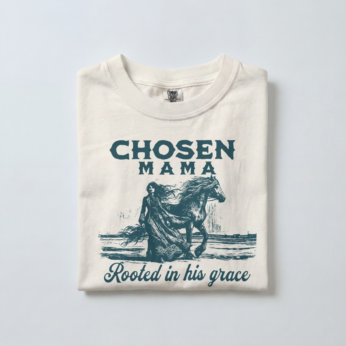 Chosen Mama Rooted In His Grace Western Comfort Color Tee