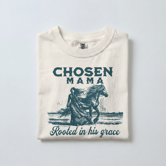Chosen Mama Rooted In His Grace Western Comfort Color Tee