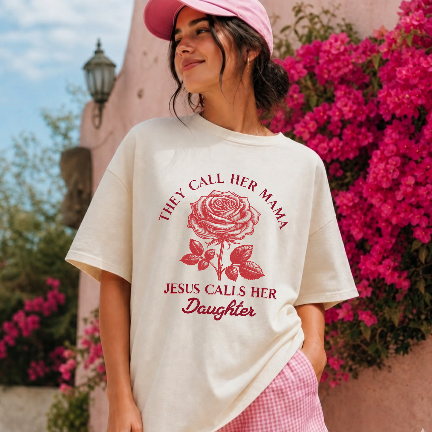 They Call Her Mama Jesus Calls Her Daughter Comfort Color Tee