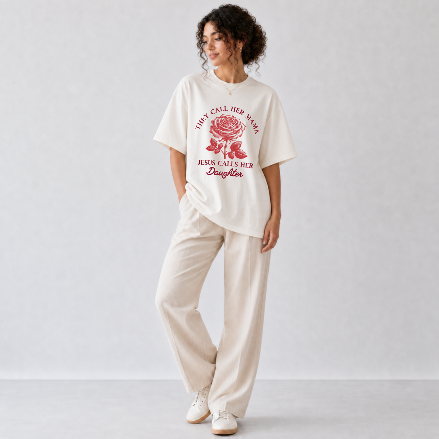 They Call Her Mama Jesus Calls Her Daughter Comfort Color Tee
