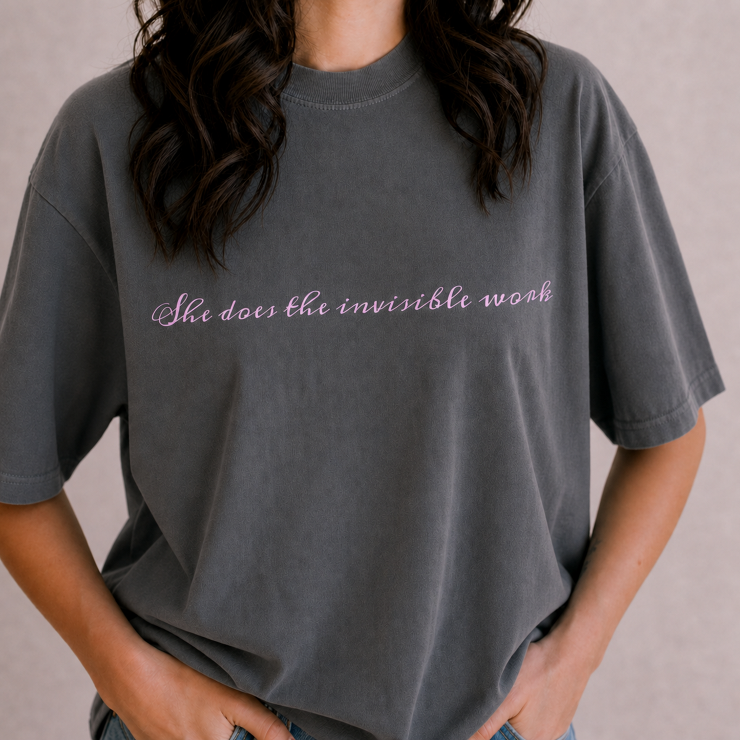 She Does The Invisible Work Heaven Keeps The Record Comfort Color Tee