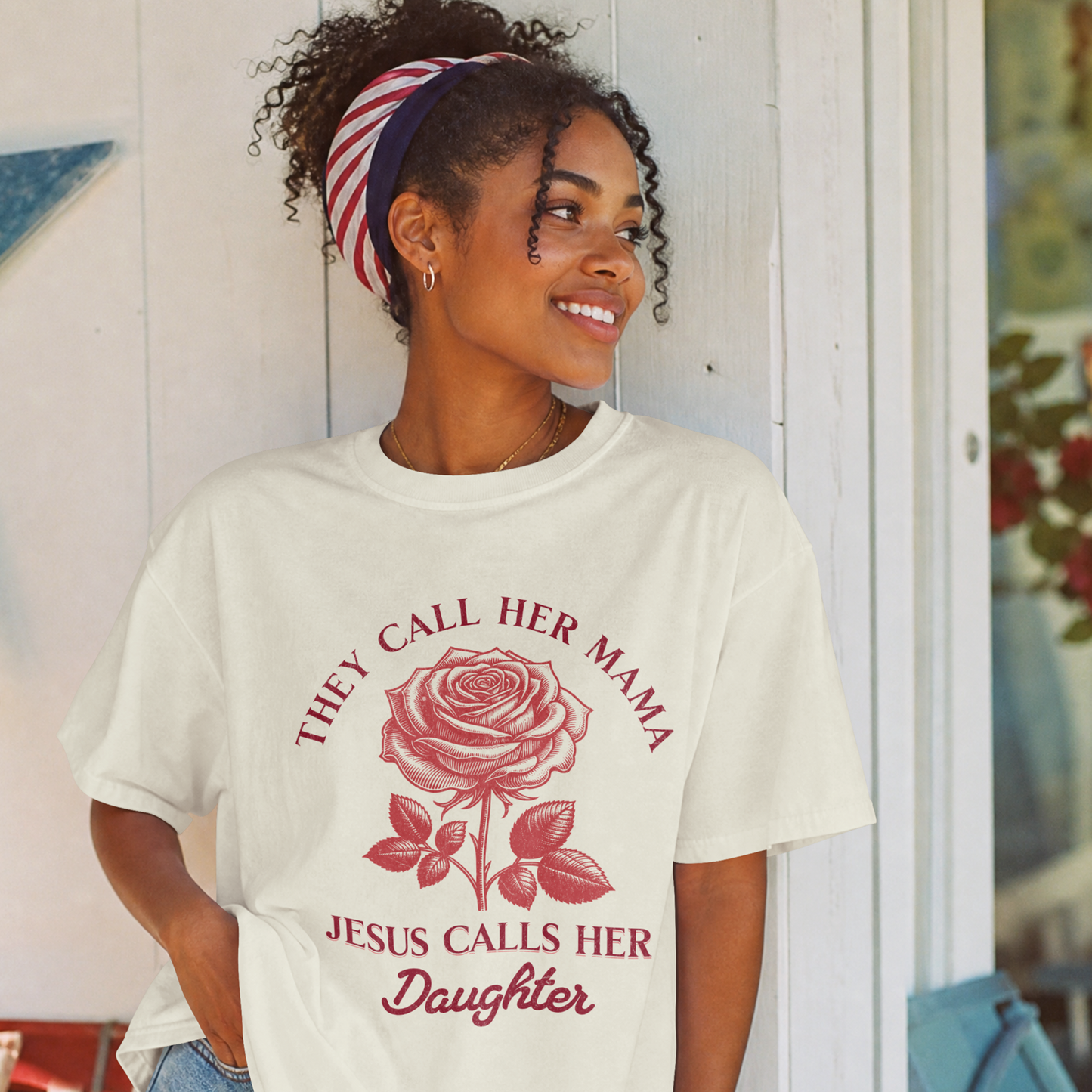 They Call Her Mama Jesus Calls Her Daughter Comfort Color Tee