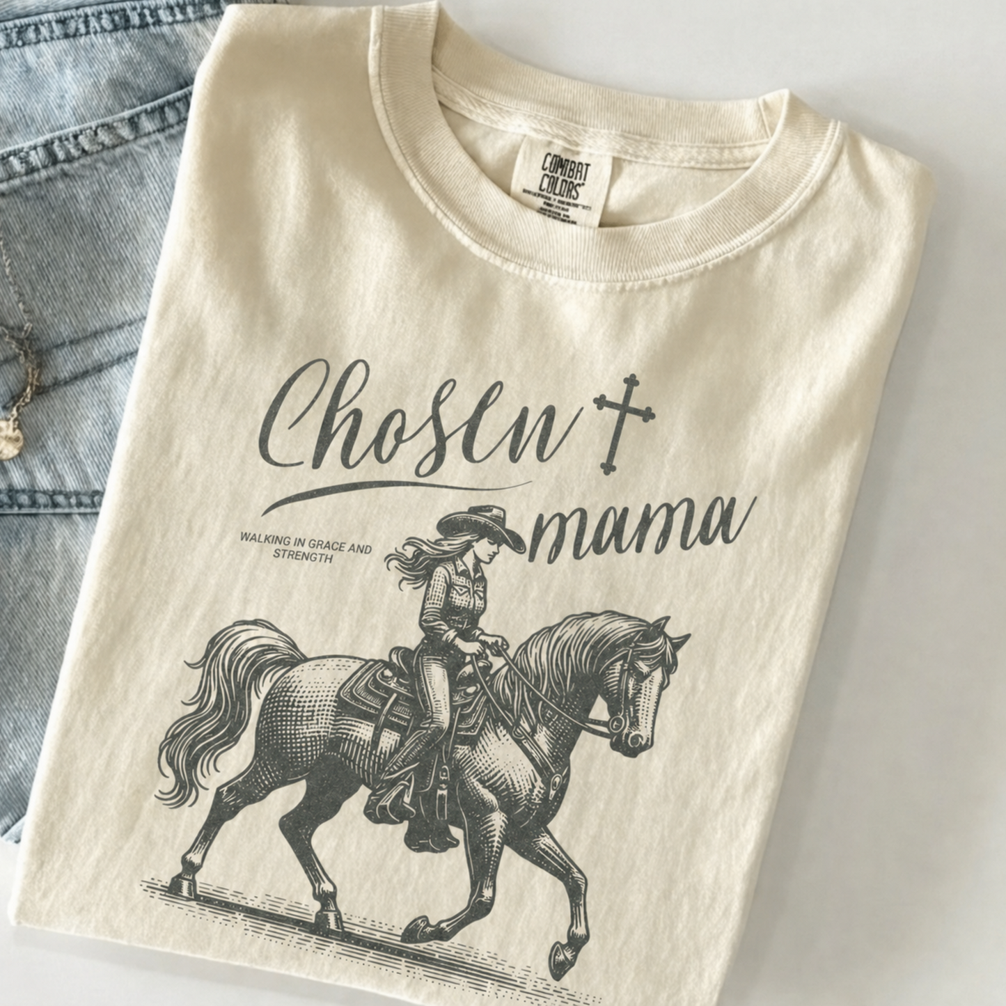 Chosen Mama Walking In Grace and Strength Comfort Color Tee