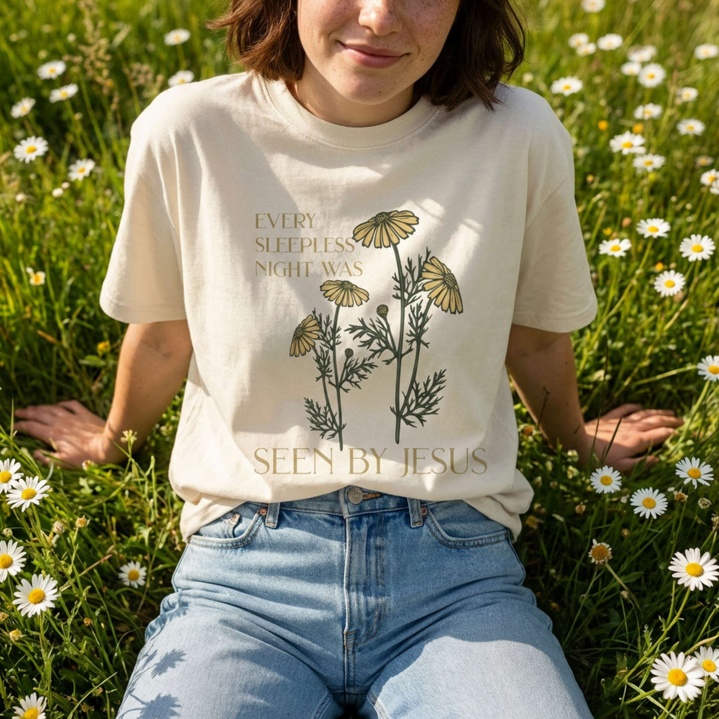 Every Sleepless Night Was Seen By Jesus Comfort Color Tee