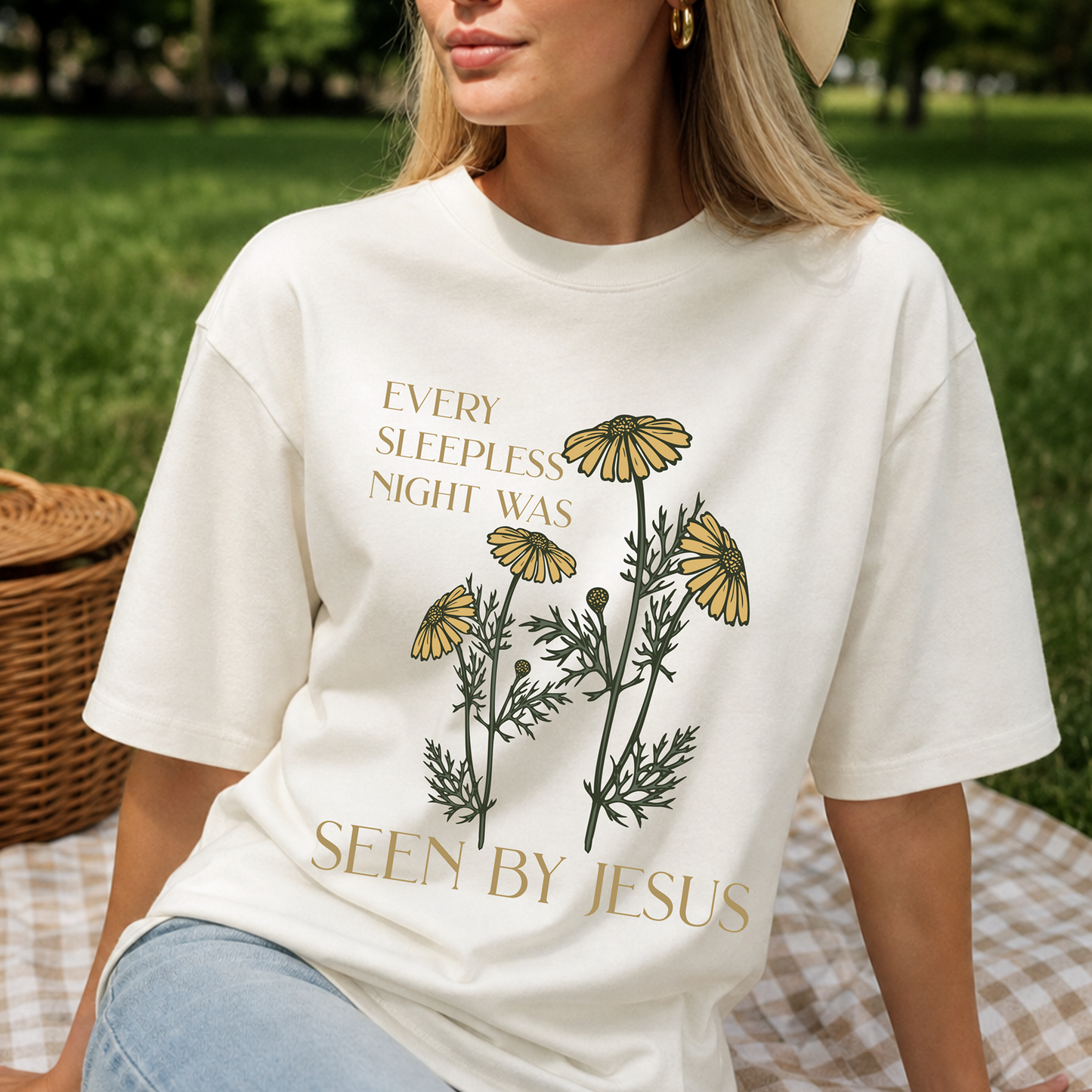 Every Sleepless Night Was Seen By Jesus Comfort Color Tee