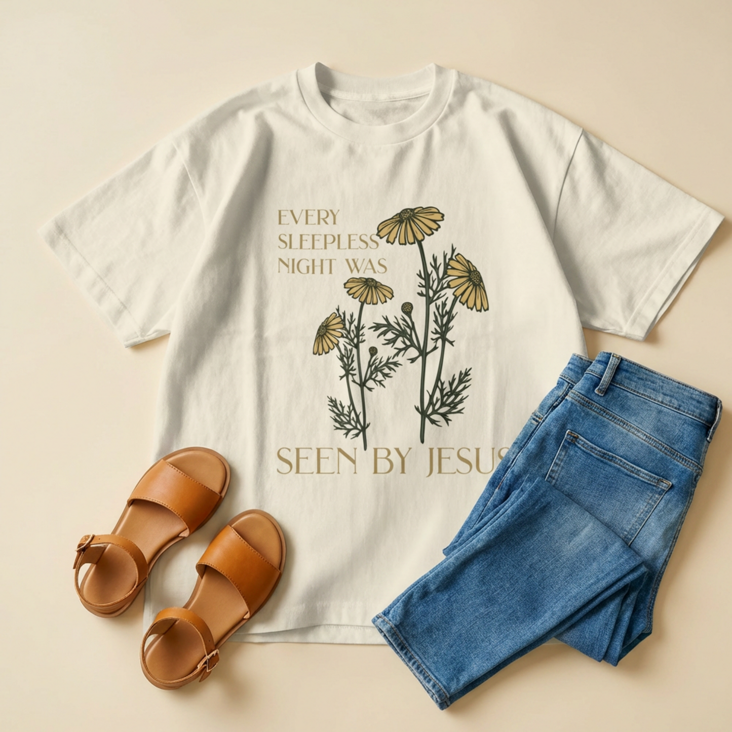 Every Sleepless Night Was Seen By Jesus Comfort Color Tee