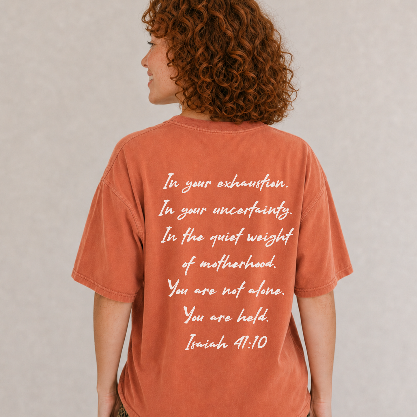 Held Isaiah 41:10 Tee | Comfort Colors Christian Mom Shirt